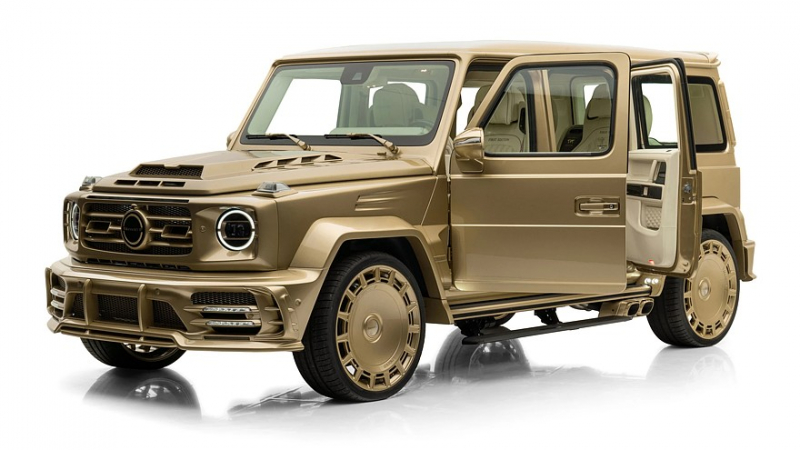 Золотой кирпич: уникальный удлинённый «гелик» от Mansory с 900-сильным V8